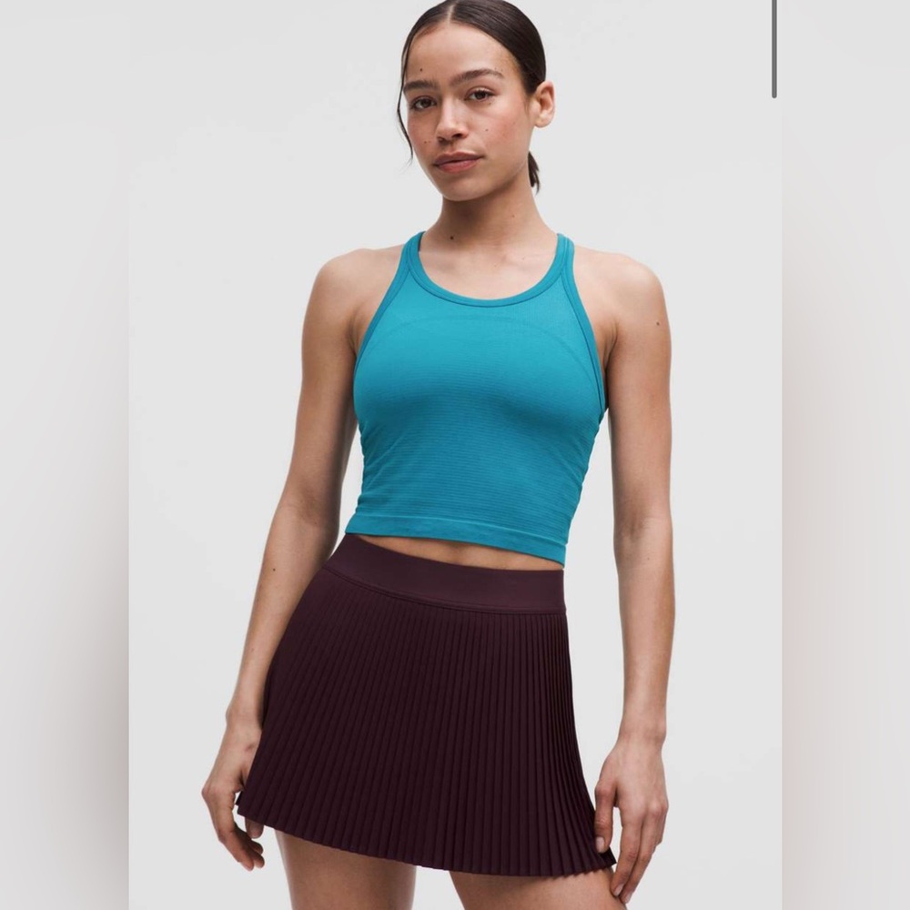 Lululemon Swiftly Tech Cropped Racerback Tank Top 2.0 Hawaiian Blue size 14